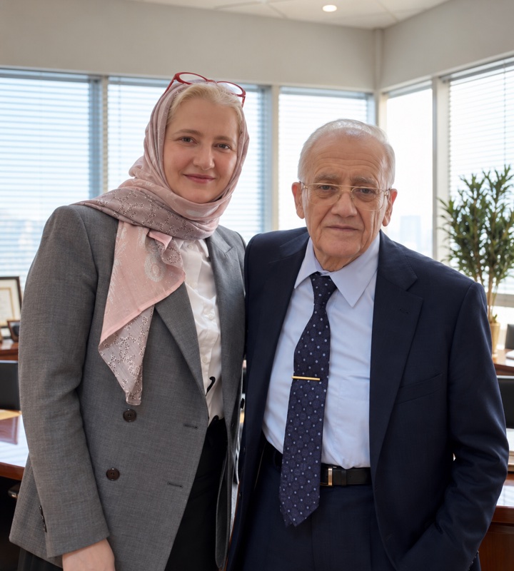 Lama Al Khouli with her father, Advocate Maamoun Al Khouli